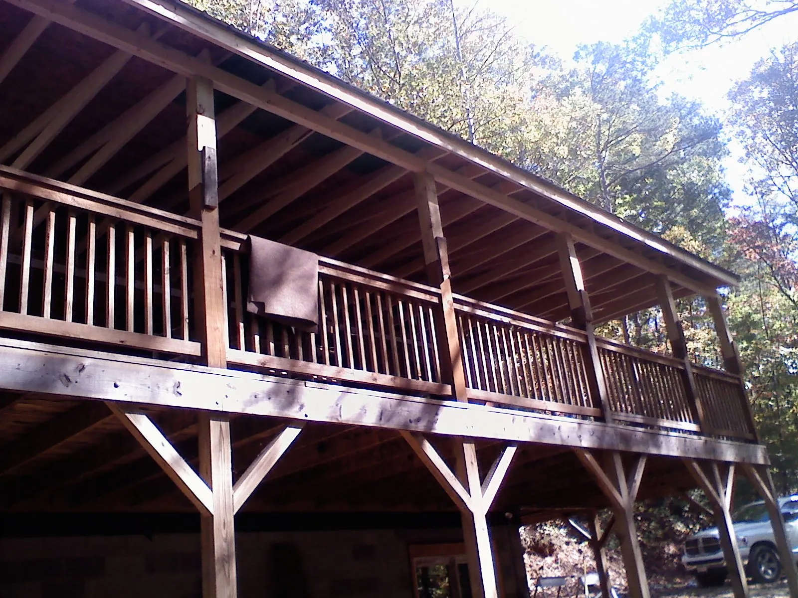 Timber framing under a new elevated porch and deck — Roof Leak Repair in Lonsdale by Roofing Brothers